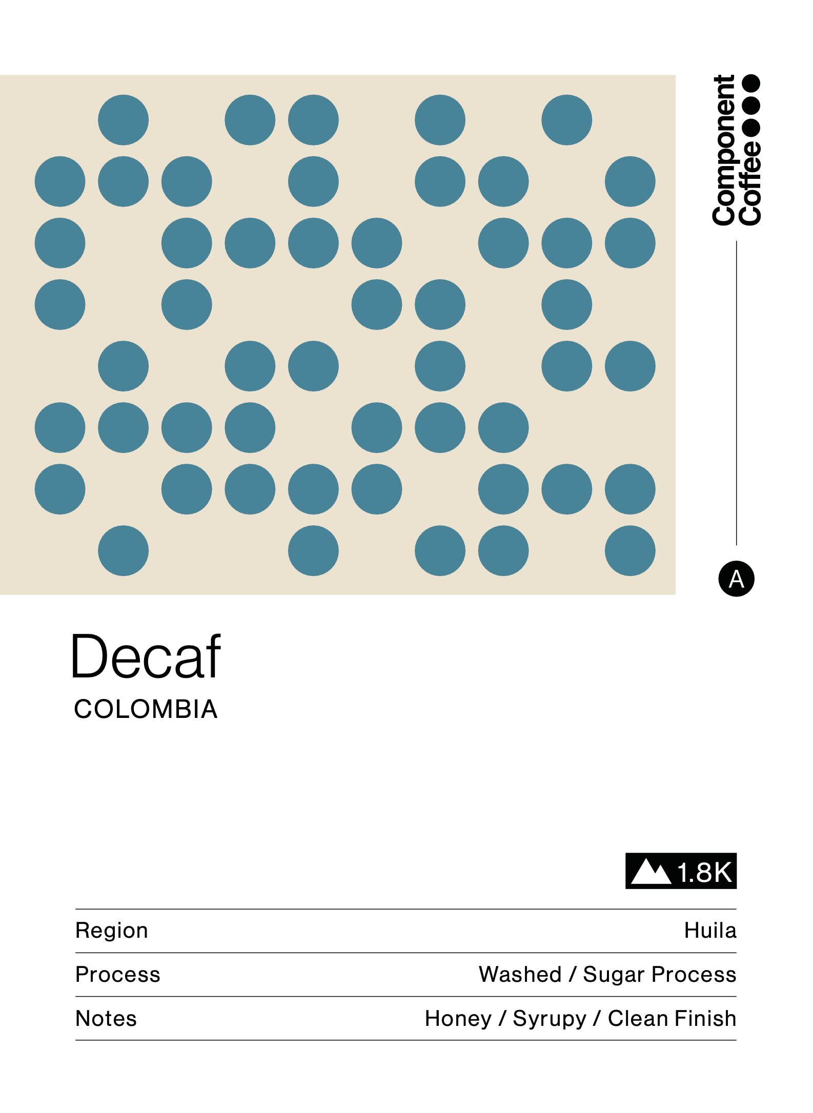 Decaf label — Colombia